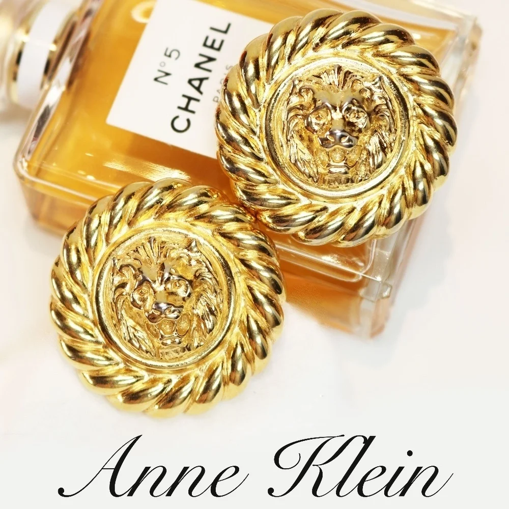 ⚜️ Vintage 1980s ANNE KLEIN Lion's Head Earrings